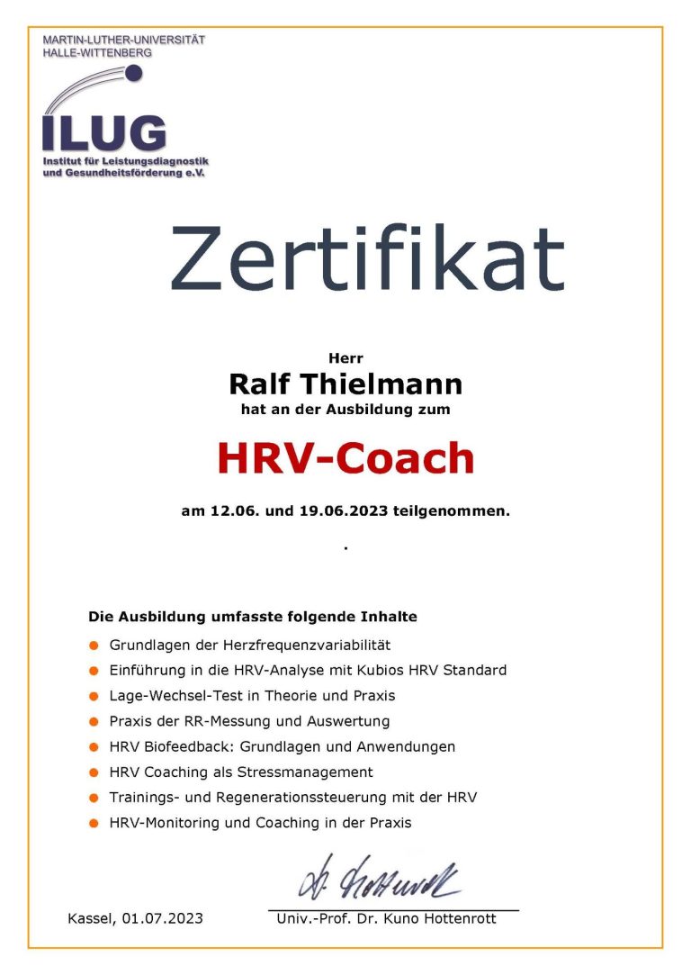 Zertifikat HRV-Coach Zertifikat HRV-Coach